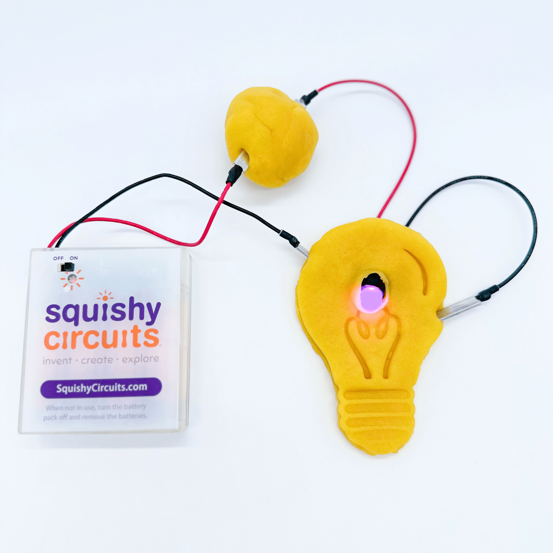 Squishy Circuits battery pack & light (batteries included) ages 3-6 STEM activity